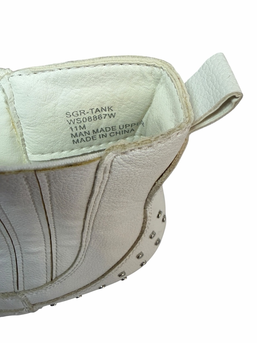 Sugar White Studded Western Ankle Booties - Picture 6 of 6